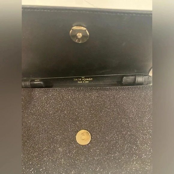 KATE SPADE Convertible Black Glitter Crossbody/Clutch Handbag NEW in gift box - Picture 8 of 12